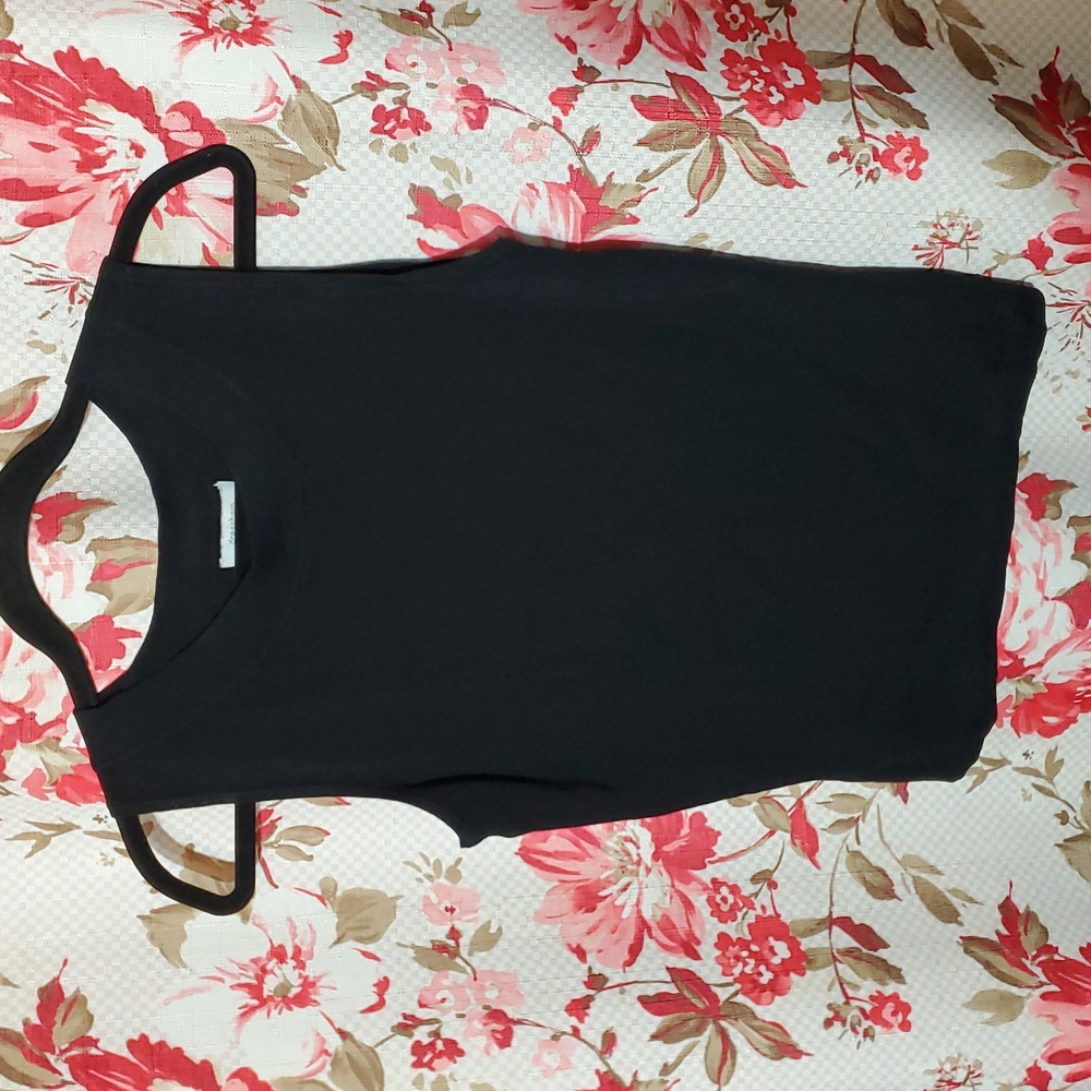 Dressbarn Classic Black Rayon Tank Top